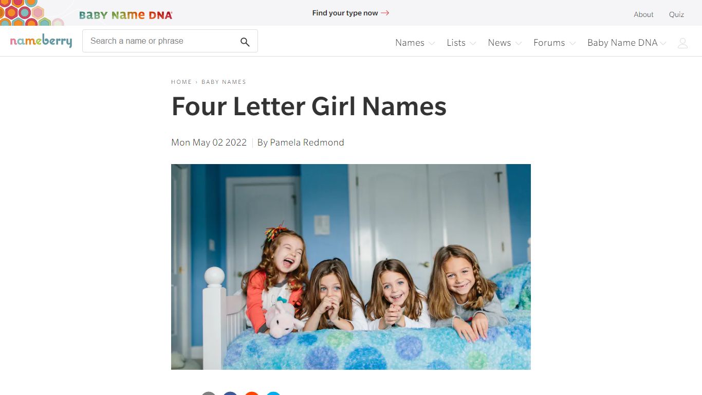 Four Letter Girl Names | Nameberry